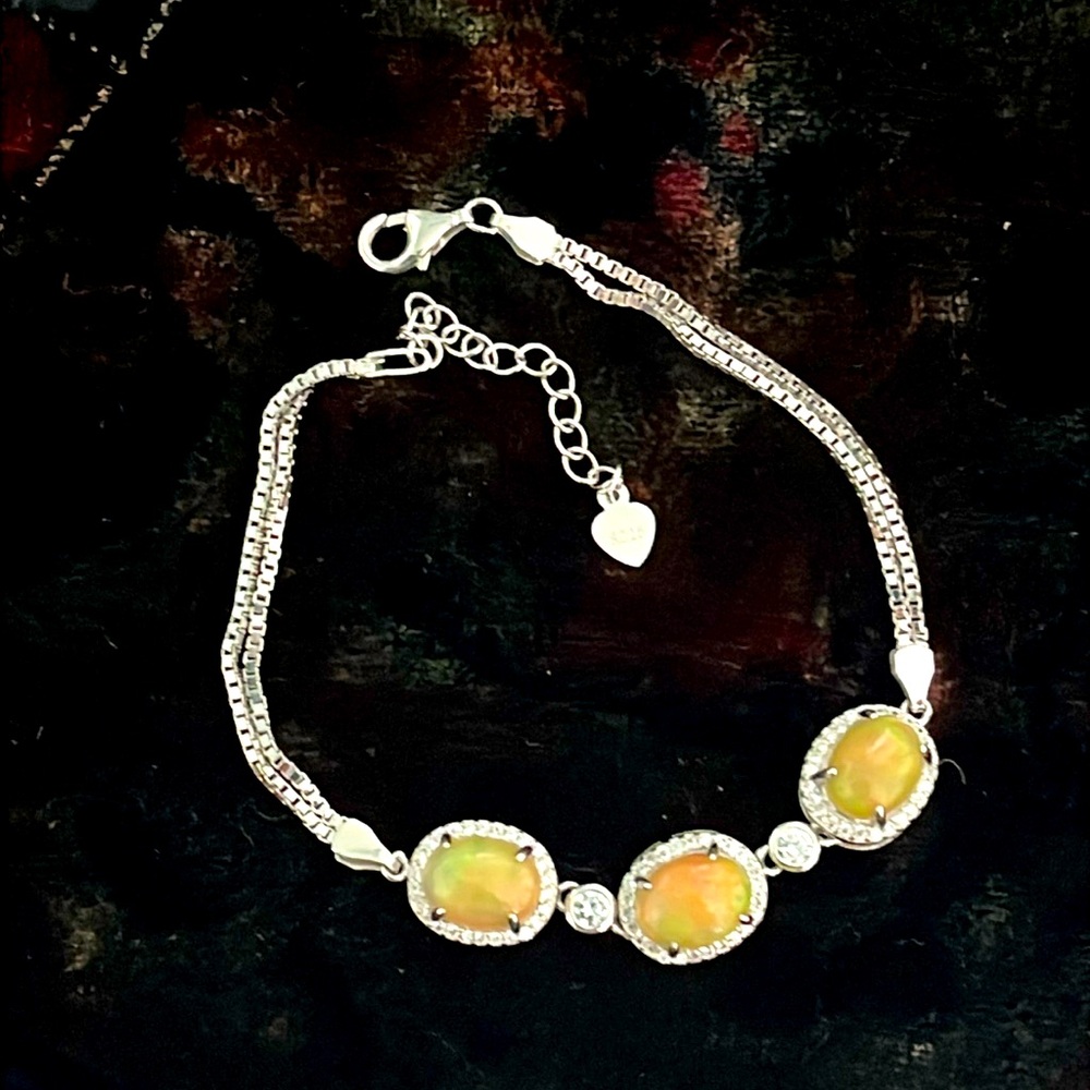 Opal 14K White Gold Plated